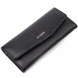 Придбати Жіночий гаманець з клапаном із гладкої шкіри KARYA 21116 Чорний, image , характеристики, відгуки