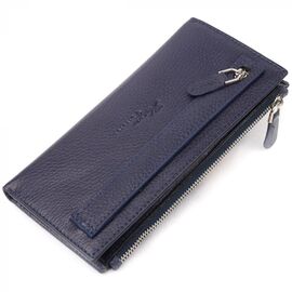 Придбати Надійний складаний гаманець із натуральної шкіри KARYA 21130 Синій, image , характеристики, відгуки