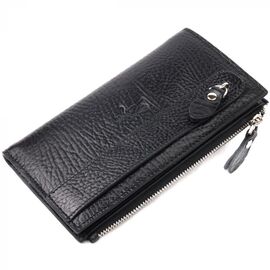 Придбати Практичний складаний гаманець з натуральної шкіри KARYA 21133 Чорний, image , характеристики, відгуки