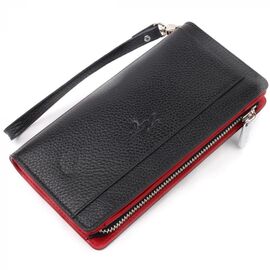 Придбати Місткий гаманець-клатч із натуральної шкіри KARYA 21135 Чорний, image , характеристики, відгуки