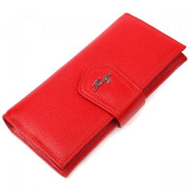 Придбати Відмінний жіночий складаний гаманець з натуральної шкіри KARYA 21148 Червоний, image , характеристики, відгуки