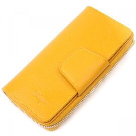 Купить Вместительный женский кошелек из натуральной кожи KARYA 21150 Желтый, фото , характеристики, отзывы