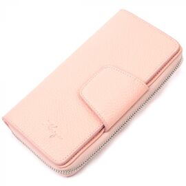 Придбати Зручний вертикальний жіночий гаманець з натуральної шкіри KARYA 21158 Рожевий, image , характеристики, відгуки
