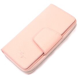 Купить - Удобный вертикальный женский кошелек из натуральной кожи KARYA 21158 Розовый, фото , характеристики, отзывы