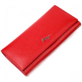 Придбати Жіночий горизонтальний гаманець із натуральної зернистої шкіри KARYA 21166 Червоний, image , характеристики, відгуки