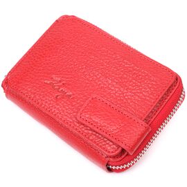 Купить - Женский кошелек на молнии из натуральной кожи KARYA 21342 Красный, фото , характеристики, отзывы