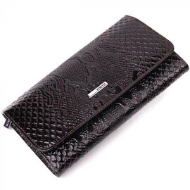 Придбати Практичний жіночий гаманець із натуральної лакованої шкіри KARYA 21360 Коричневий, image , характеристики, відгуки