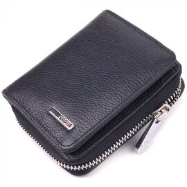 Купить - Стильный женский кошелек с монетницей на молнии из натуральной кожи KARYA 21408 Черный, фото , характеристики, отзывы