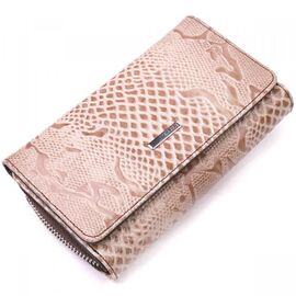 Купить - Превосходное женское портмоне из лакированной фактурной кожи KARYA 21430 Бежевый, фото , характеристики, отзывы