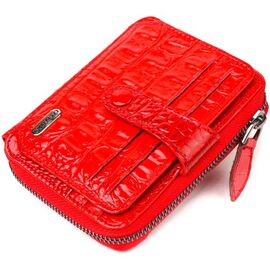 Придбати Оригінальне жіноче портмоне з натуральної фактурної шкіри CANPELLINI 21489 Червоне, image , характеристики, відгуки