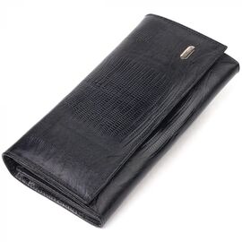 Придбати Привабливий жіночий гаманець із монетницею з натуральної фактурної шкіри CANPELLINI 21527 Чорний, image , характеристики, відгуки