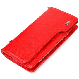 Придбати Містке жіноче портмоне клатч з натуральної шкіри CANPELLINI 21535 Червоне, image , характеристики, відгуки