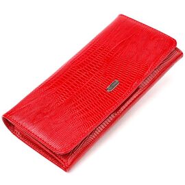 Придбати Лакований гаманець для жінок із натуральної фактурної шкіри CANPELLINI 21609 Червоний, image , характеристики, відгуки