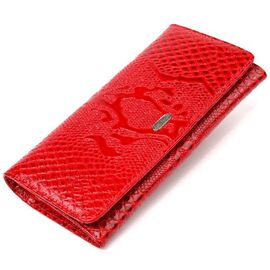 Придбати Яскравий лакований гаманець для жінок із натуральної фактурної шкіри CANPELLINI 21610 Червоний, image , характеристики, відгуки