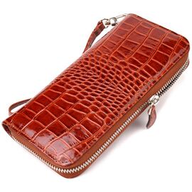 Придбати Гарний гаманець для жінок із натуральної фактурної шкіри під крокодила CANPELLINI 21620 Коричневий, image , характеристики, відгуки