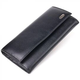 Придбати Жіночий місткий гаманець з натуральної зернистої шкіри CANPELLINI 21625 Чорний, image , характеристики, відгуки