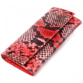 Придбати Яскравий жіночий гаманець з натуральної фактурної шкіри з тисненням під змію CANPELLINI 21627 Різнокольоровий, image , характеристики, відгуки