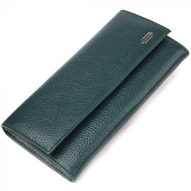 Придбати Жіночий практичний гаманець із натуральної зернистої шкіри CANPELLINI 21628 Зелений, image , характеристики, відгуки