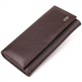 Придбати Жіночий стильний гаманець із натуральної зернистої шкіри CANPELLINI 21629 Коричневий, image , характеристики, відгуки