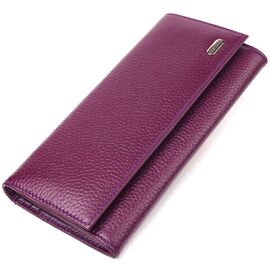 Купить - Женский вместительный кошелек из натуральной зернистой кожи CANPELLINI 21630 Фиолетовый, фото , характеристики, отзывы