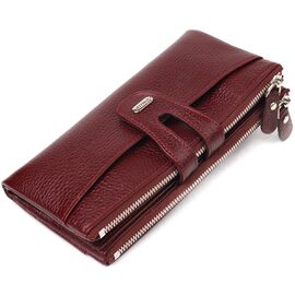 Купить - Красивый кошелек из натуральной зернистой кожи CANPELLINI 21636 Бордовый, фото , характеристики, отзывы
