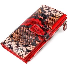 Придбати Функціональний жіночий гаманець з натуральної шкіри з тисненням під змію CANPELLINI 21638 Різнокольоровий, image , характеристики, відгуки