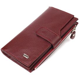 Купить - Вертикальный кошелек для женщин из натуральной кожи CANPELLINI 21645 Бордовый, фото , характеристики, отзывы