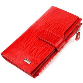 Придбати Красивий жіночий гаманець із натуральної фактурної шкіри CANPELLINI 21646 Червоний, image , характеристики, відгуки