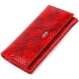 Придбати Чудовий жіночий гаманець із натуральної лакованої шкіри з тисненням під змію CANPELLINI 21655 Червоний, image , характеристики, відгуки