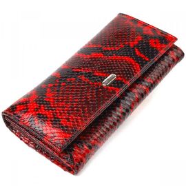 Купить Интересный женский кошелек из натуральной лакированной кожи с тиснением под змею CANPELLINI 21656 Разноцвктный, фото , характеристики, отзывы