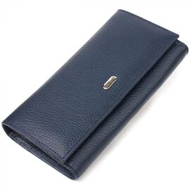 Придбати Практичний жіночий гаманець із натуральної зернистої шкіри CANPELLINI 21659 Синій, image , характеристики, відгуки