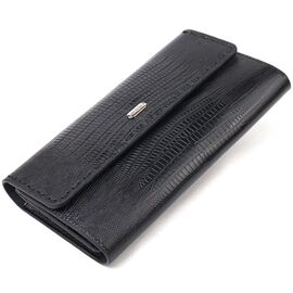 Придбати Фактурний місткий жіночий гаманець з натуральної шкіри CANPELLINI 21664 Чорний, image , характеристики, відгуки