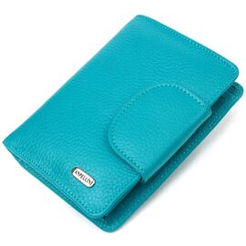 Придбати Яскравий вертикальний гаманець із натуральної шкіри CANPELLINI 21678 Бірюзовий, image , характеристики, відгуки