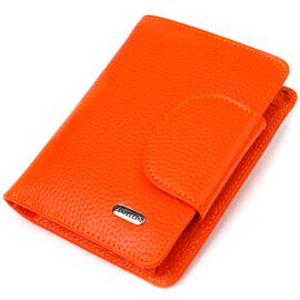 Купить Уникальный вертикальный кошелек из натуральной кожи CANPELLINI 21680 Оранжевый, фото , характеристики, отзывы