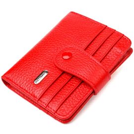 Придбати Яскравий жіночий гаманець із натуральної зернистої шкіри CANPELLINI 21690 Червоний, image , характеристики, відгуки