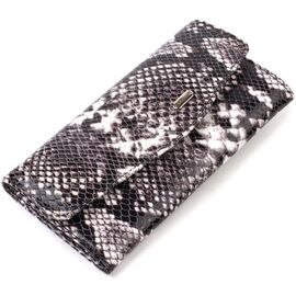 Придбати Жіноче фактурне портмоне з натуральної шкіри з тисненням під змію CANPELLINI 21692 Різнокольорове, image , характеристики, відгуки
