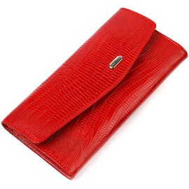 Купить - Фактурное женское портмоне из натуральной кожи с тиснением CANPELLINI 21698 Красный, фото , характеристики, отзывы