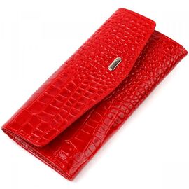Купить Привлекательное женское портмоне из натуральной кожи с тиснением под змею CANPELLINI 21699 Красный, фото , характеристики, отзывы