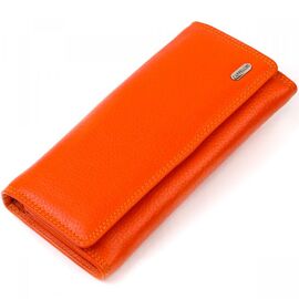 Купить Яркий женский кошелек из натуральной зернистой кожи CANPELLINI 21706 Оранжевый, фото , характеристики, отзывы
