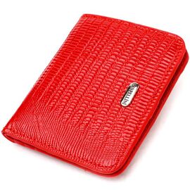 Купить Лакированный женский кошелек небольшого размера из натуральной фактурной кожи CANPELLINI 21800 Красный, фото , характеристики, отзывы