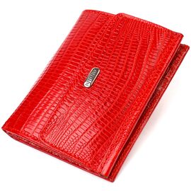 Купить - Фактурный кошелек для женщин среднего размера из натуральной кожи CANPELLINI 21819 Красный, фото , характеристики, отзывы
