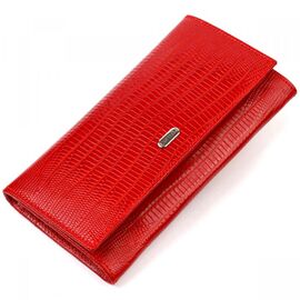 Купить - Яркий кошелек для женщин из натуральной фактурной кожи CANPELLINI 21823 Красный, фото , характеристики, отзывы