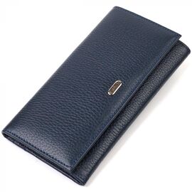 Купить Женский вместительный кошелек из натуральной кожи CANPELLINI 21830 Синий, фото , характеристики, отзывы