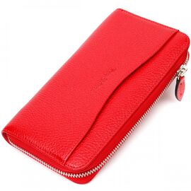 Придбати Яскраве жіноче портмоне на блискавці з натуральної шкіри Tony Bellucci 21972 Червоний, image , характеристики, відгуки