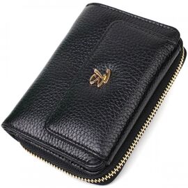 Придбати Стильний жіночий гаманець з місткою монетницею на блискавці з натуральної шкіри Tony Bellucci 22012 Чорний, image , характеристики, відгуки