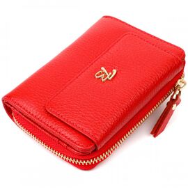 Придбати Яскравий жіночий гаманець із місткою монетницею на блискавці з натуральної шкіри Tony Bellucci 22013 Червоний, image , характеристики, відгуки