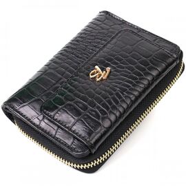 Придбати Компактний жіночий гаманець з місткою монетницею на блискавці з натуральної шкіри Tony Bellucci 22014 Чорний, image , характеристики, відгуки