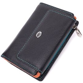 Купить - Стильный кошелек для женщин из натуральной кожи ST Leather 22501 Черный, фото , характеристики, отзывы