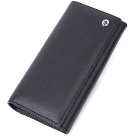 Купить Лаконичный женский кошелек горизонтального формата из натуральной кожи ST Leather 22513 Черный, фото , характеристики, отзывы