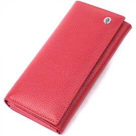 Придбати Яскравий жіночий гаманець горизонтального формату з натуральної шкіри ST Leather 22514 Червоний, image , характеристики, відгуки
